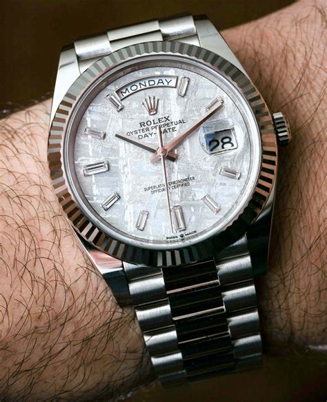 Rolex watch meteorite dial